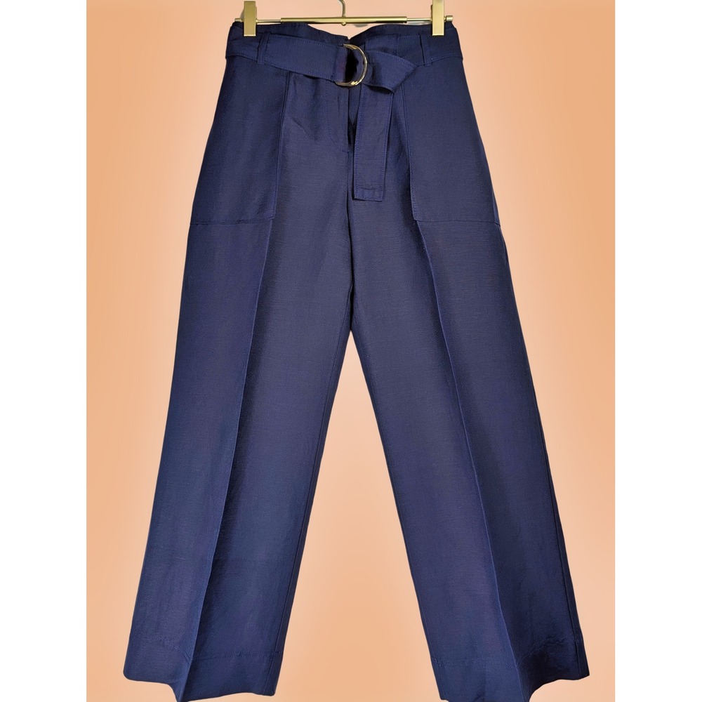 Ann Taylor Navy Wide Leg Pants with Belt
